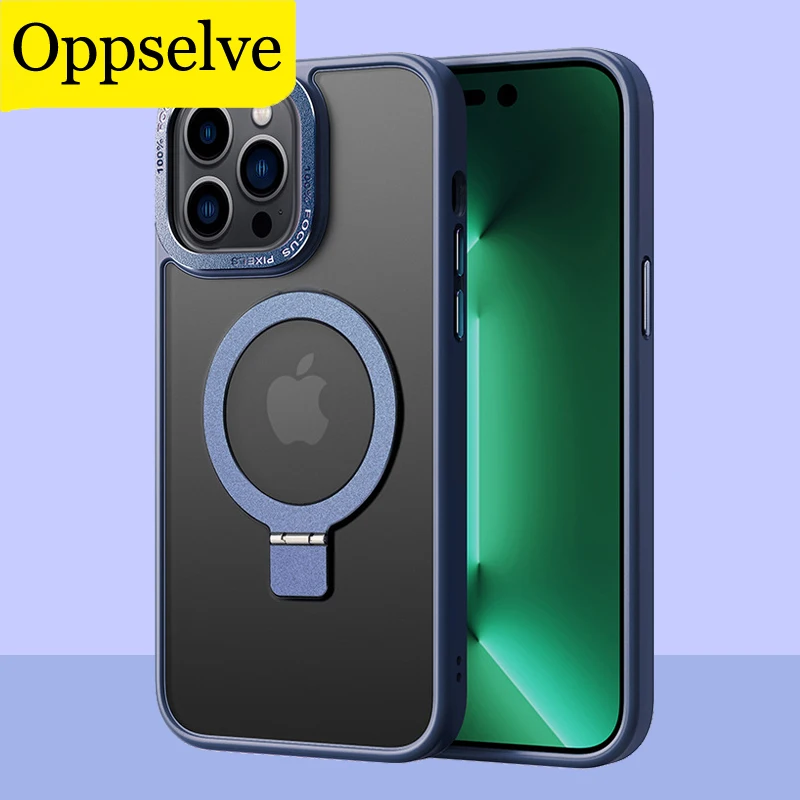 

Magnetic Ring Holder Phone Cover For iPhone 14 15 Plus 13 12 11 Pro Max Shockproof For Magsafe Matte Case For iPhone X XR XS Max