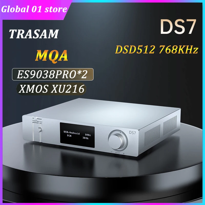 TRASAM ES9038Pro*2 USB DAC Audio HiFi MQA Balance Decoder XMOS XU216 DSD512 32Bit 768KHz Bluetooth 5.1 QCC5125 LDAC AMP II S AES