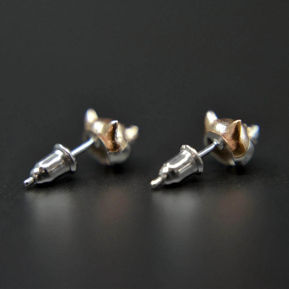 MengG Real S925 Shiba Inu Dog Stud Plated Rose Gold Earrings For Boys And  Girls Gift Unsymmetrical Handmade Jewelry Unique