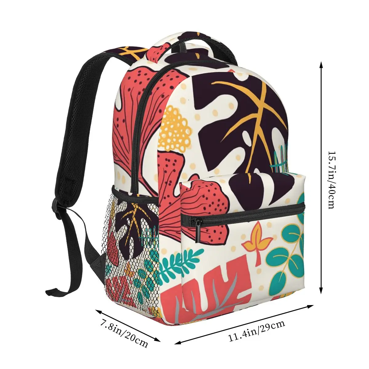 Vibrant Tropical Palm Leaf Pattern Student Backpack School Bag Hiking Travel Daypack for Men Women Fashion Bookbag Shoulder Bags