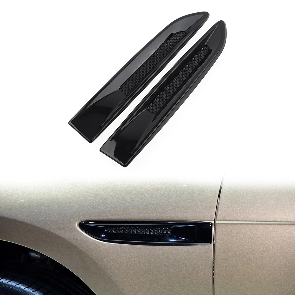 1 Pair Car Front Side Fender Air Vent Outlet Grille Trim For Jaguar XE F-Pace XF X260 T2H17749 T2H17750 Gloss Black