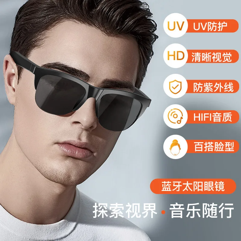 New F06 Bluetooth Smart Glasses Wireless Earphones Anti-Glare Polished Sunglasses for Travel Driving