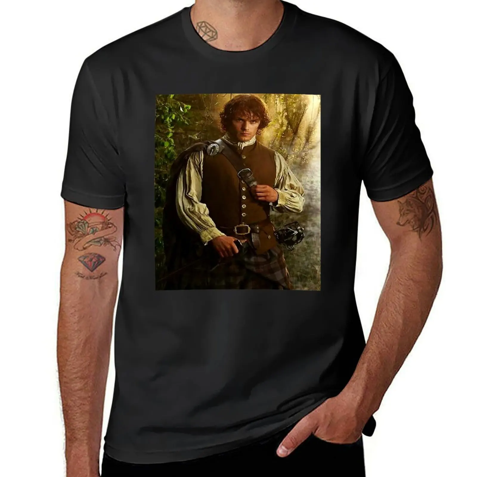 Sam Heughan T-Shirt plus sizes kawaii clothes oversized boys whites sweat shirts, men