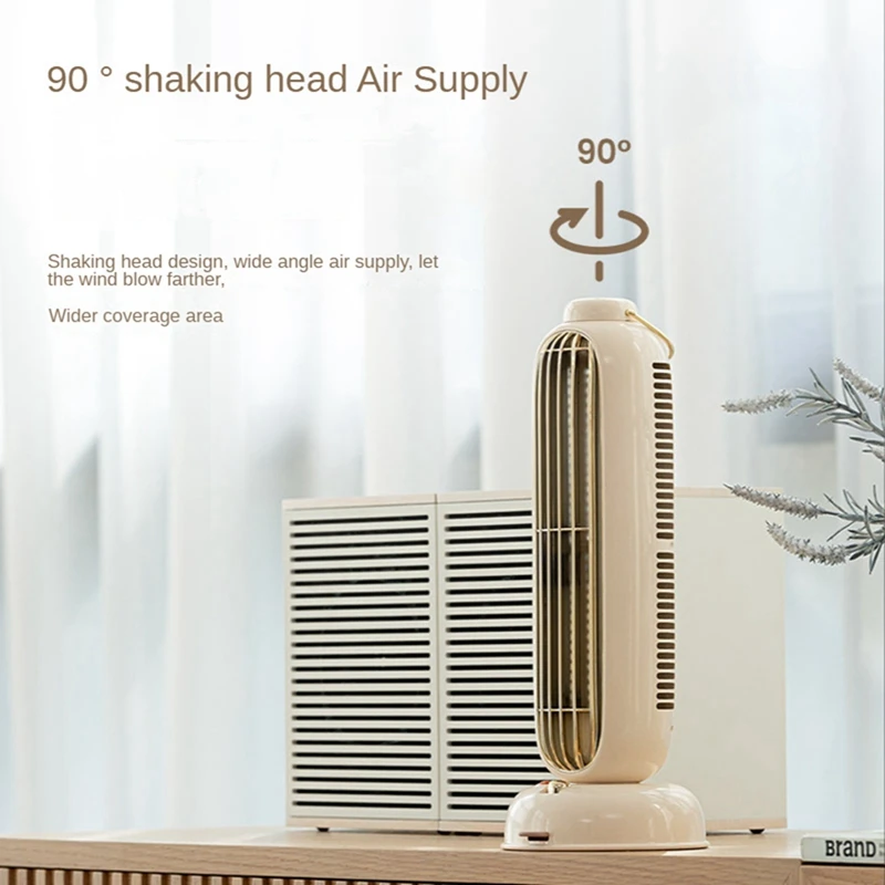 USB Tower Fan 3600Mah Battery Rechargeable Aromatherapy Leafless Tower Fan Portable Desktop Air Cooler For Home Study