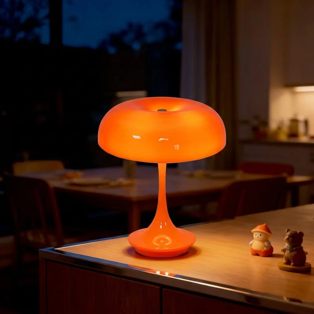 Novelty Mushroom LED Table Lamp ,USB Charging ,3 Color Dimmable ,Touch Control ,Office Atmosphere Lamp for Desktop Bedroom Decor