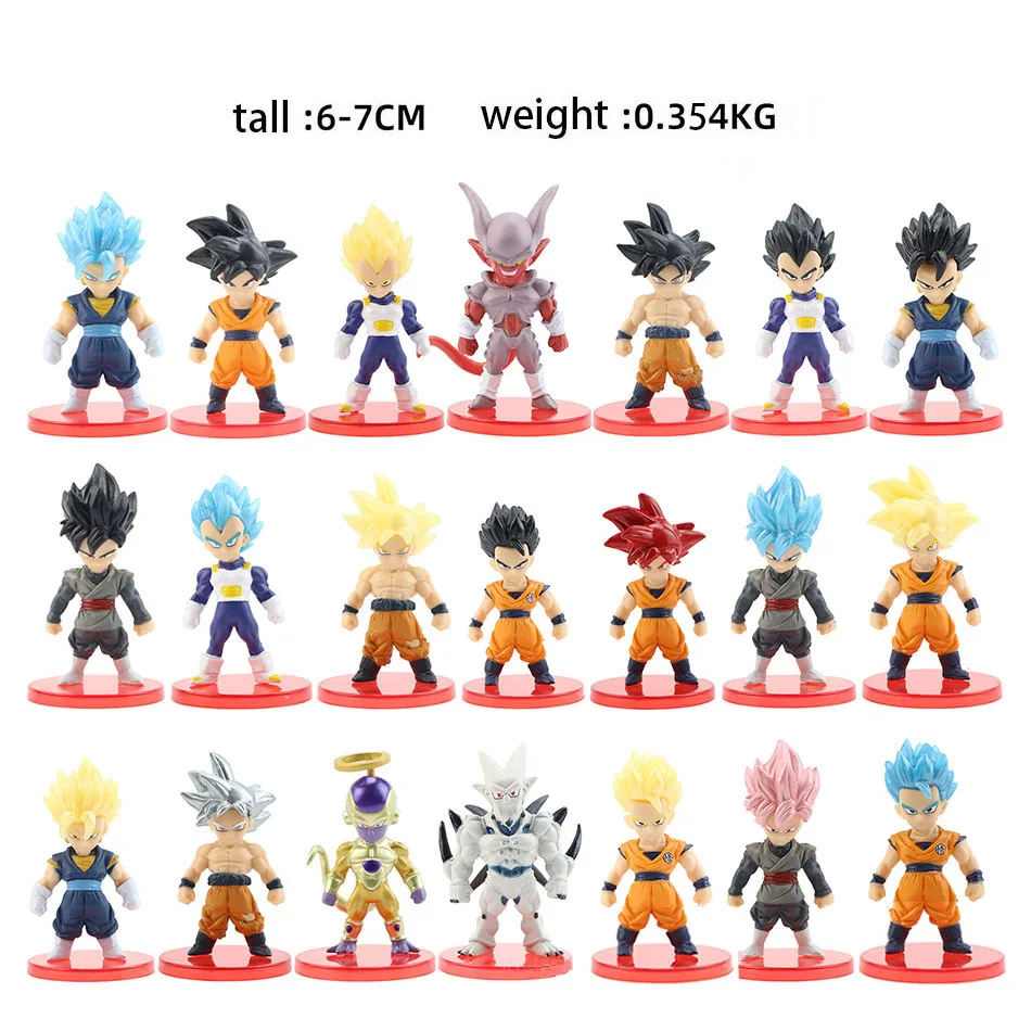 13/18/21 teile/satz Dragon Ball Z Super Saiyajin Goku Anime Figur Gohan Vegeta Broly Piccolo Majin Buu action Figur Modell Geschenk Spielzeug – Detail 16
