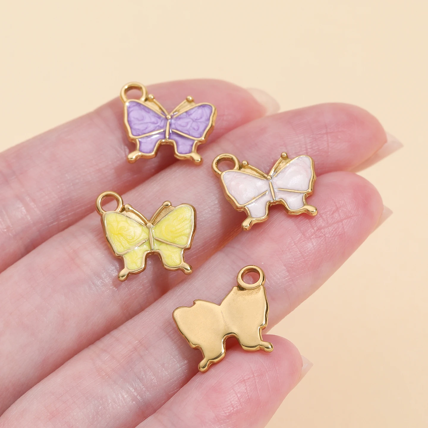 

5Pcs/Lot 13.5*14mm 304 Stainless Steel Butterfly Shape Charms Pendants for DIY Bracelet Necklace Jewelry Making Accessories