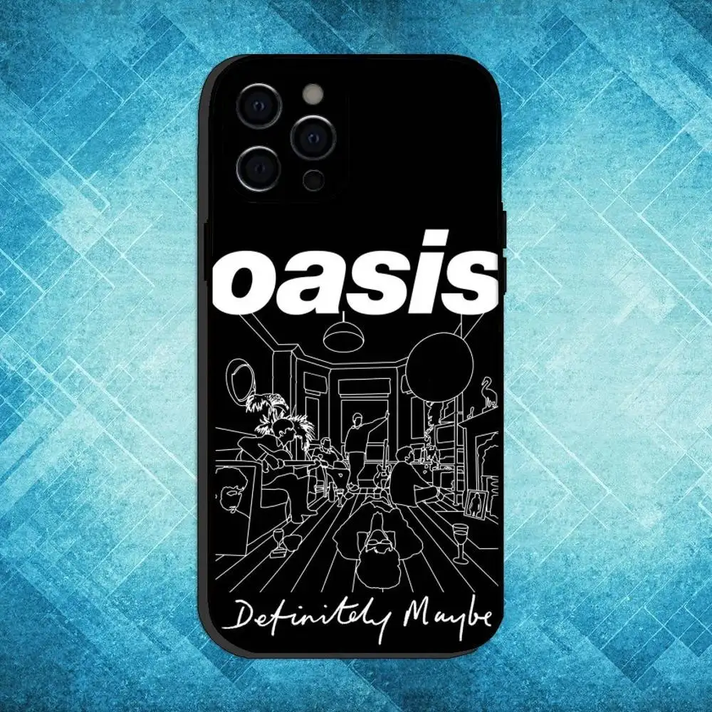 Custodia per telefono Rock Band O-Oasis per iPhone17,16,15,14,13,12,11 Plus,Pro Max Cover nera morbida