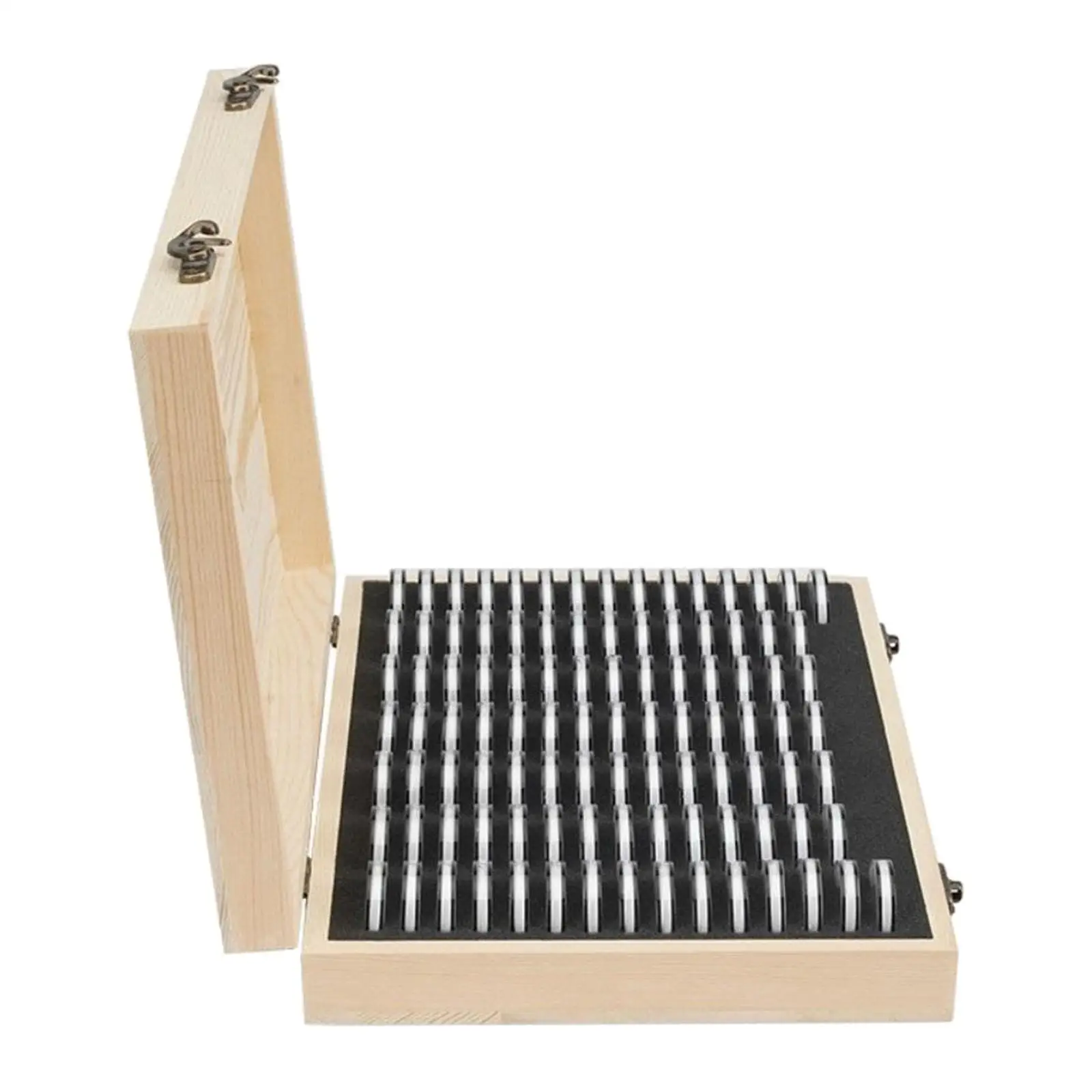 

100 капсул с пенопластовым держателем, деревянная коробка, принадлежности для сбора