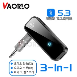 새로운 Bluetooth 5.3 송신기 수신기 HIFI 스테레오 무선 오디오 어댑터, HD 마이크 3.5mm AUX, 자동차 오디오 음악 핸즈프리