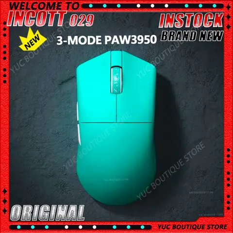 NEW Incott 029 PRO 8K 무선 마우스 3모드 게이밍 마우스 PAW3395/PAW3950 블루투스 경량 인체공학적 PC 게이머 액세서리