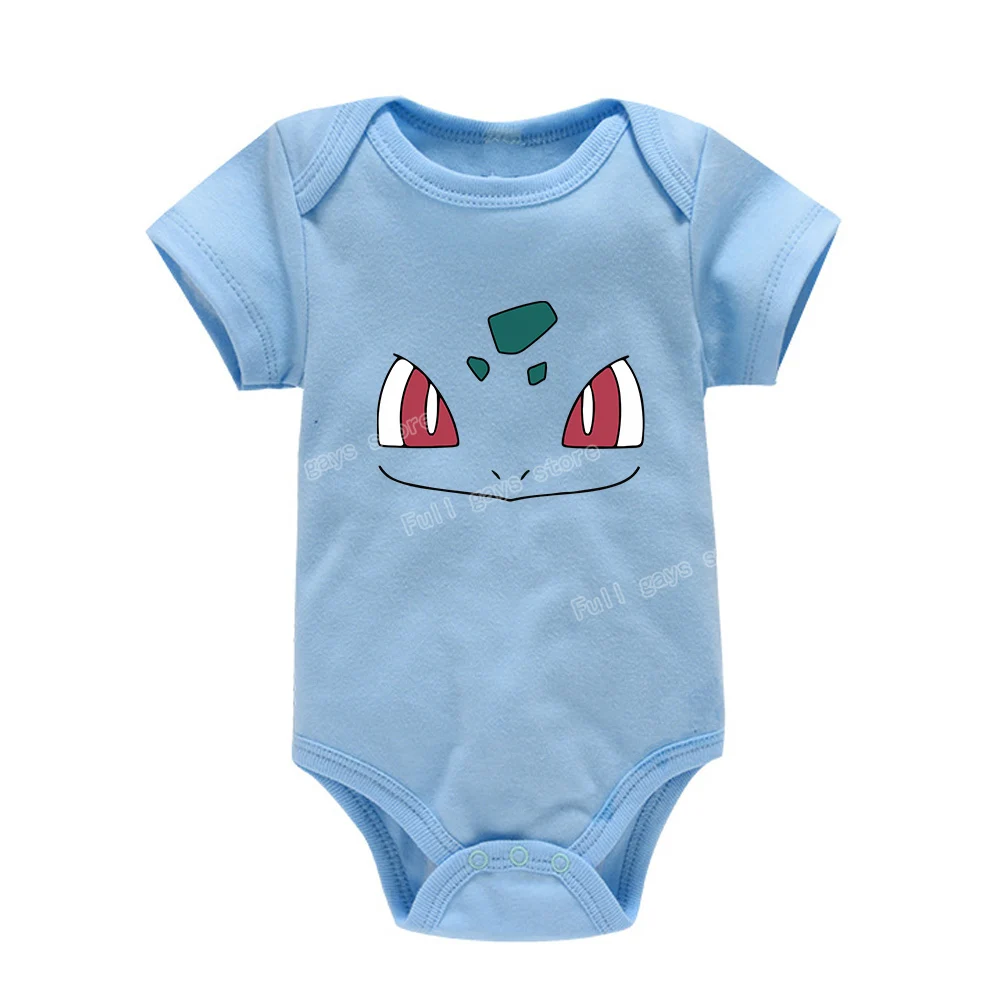 Pokemon Bodysuits Cute Elf Expression One-Pieces Pikachu Baby Clothing Toddler Romper Boys Girl Clothes Squirtle Jigglypuff