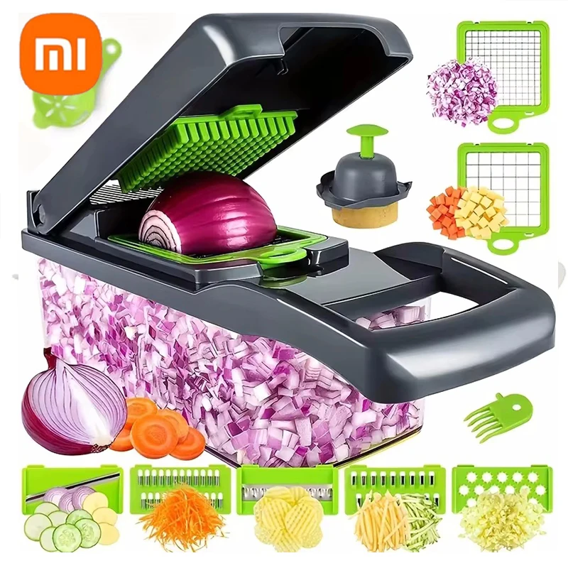 New Xiaomi 14/16 in 1 Multifunctional Vegetable Chopper Handle Food Grate Food Chopper Vegetable Slicer Dicer Cut Kitchen Items