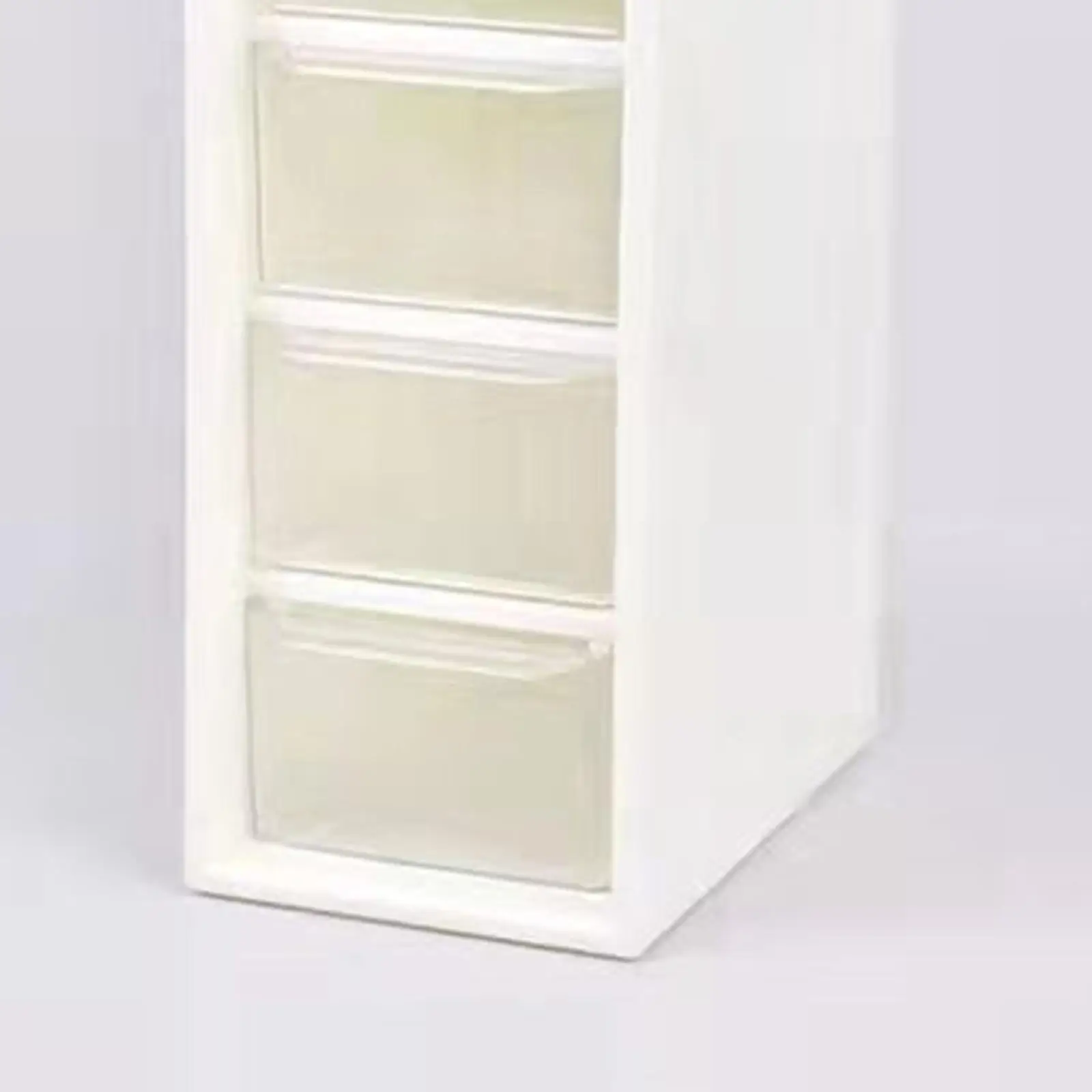 White Small Organizer Box with 4 Drawer Units Container Case,Desktop