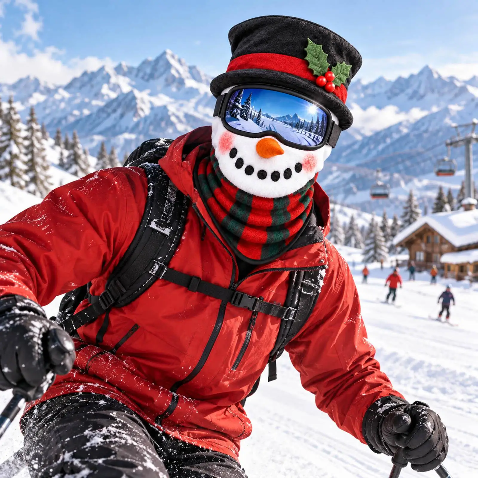 Winter Masque Cute Christmas Theme Windproof Thermal Hood Winter Masque Men For Snowboarding Sports Holiday Parties Men Women