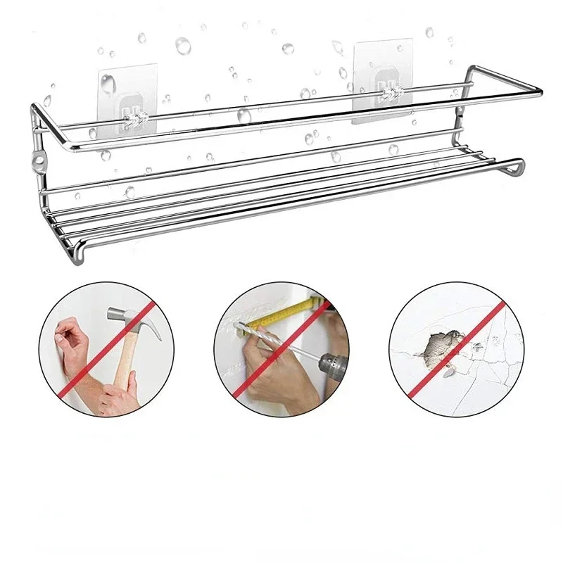 1/2PCS Wall Mount Spice Rack Metal Spice Storage Rack Spice Jar Rack Cabinet Shelf Seasoning Organizer Rack Kitchen Organizer