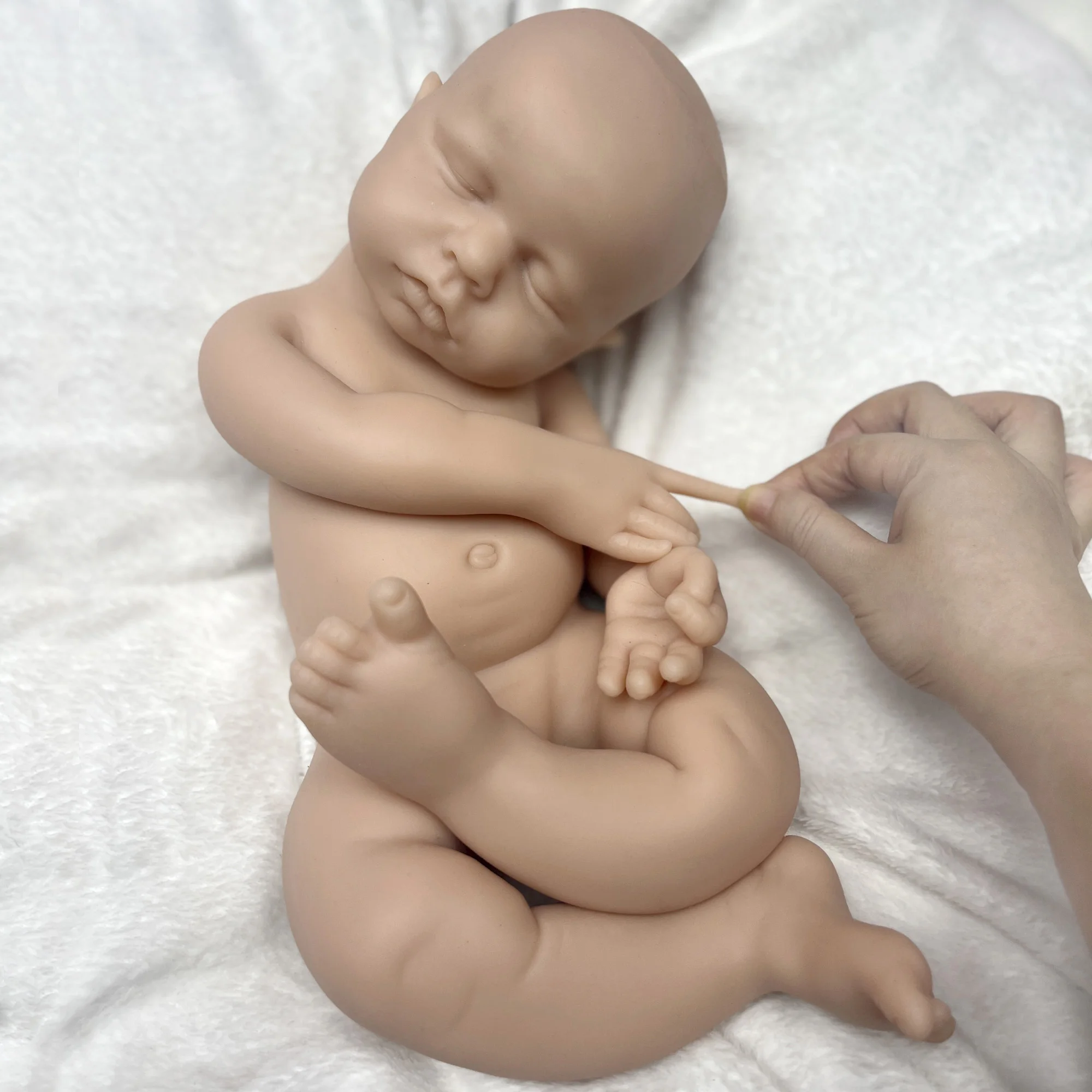 

18 Inch Unpainted Loulou Full Body Silicone Loulou Girl Bebe Reborn Unpainted Kits bebes reborn de silicone real