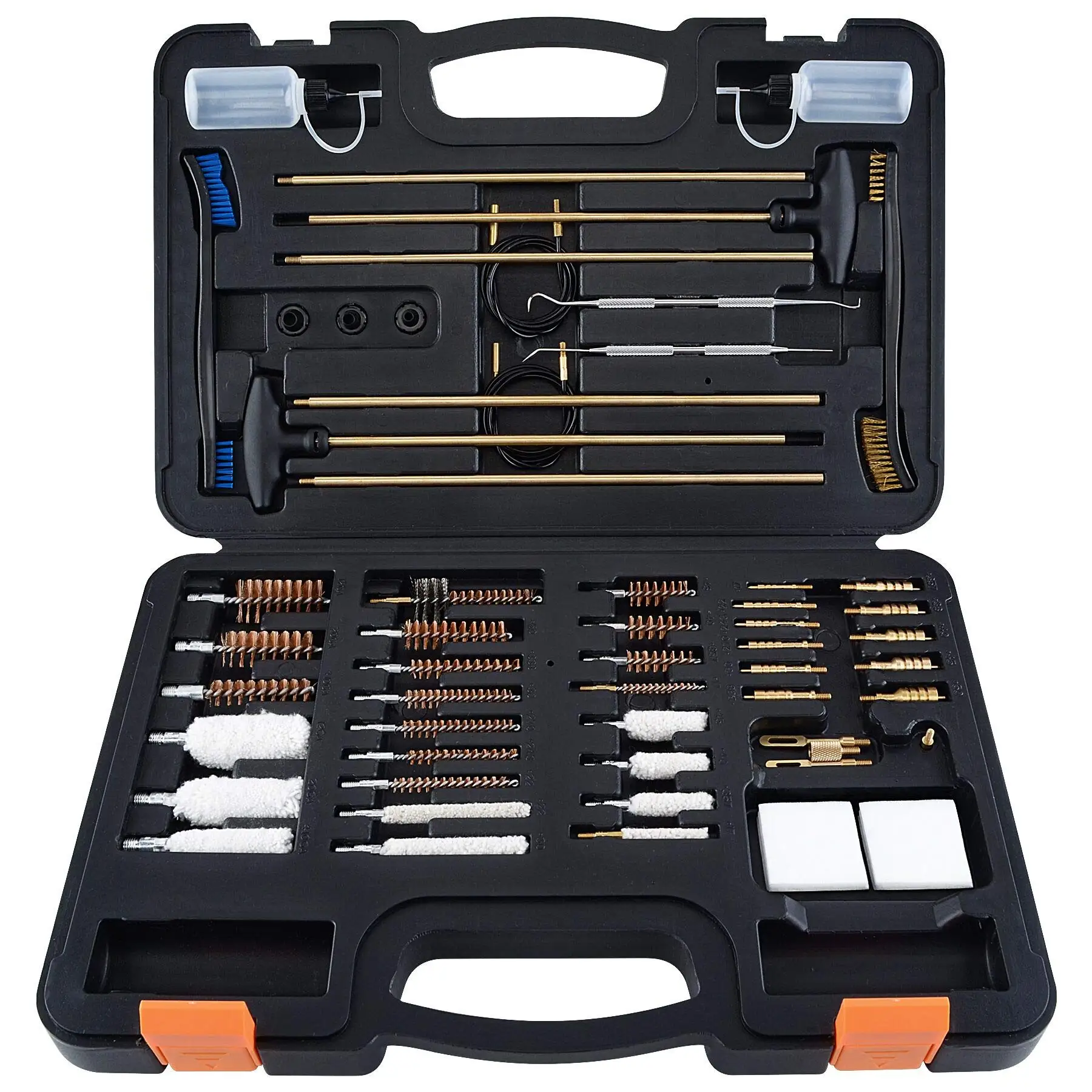 Kit de Limpieza de Armas BOOSTEADY, Universal para Pistolas y Escopetas, con Accesorios de Limpieza, Botella Limpiadora de Armas, Juegos de Cepillos y Puntas de Latón