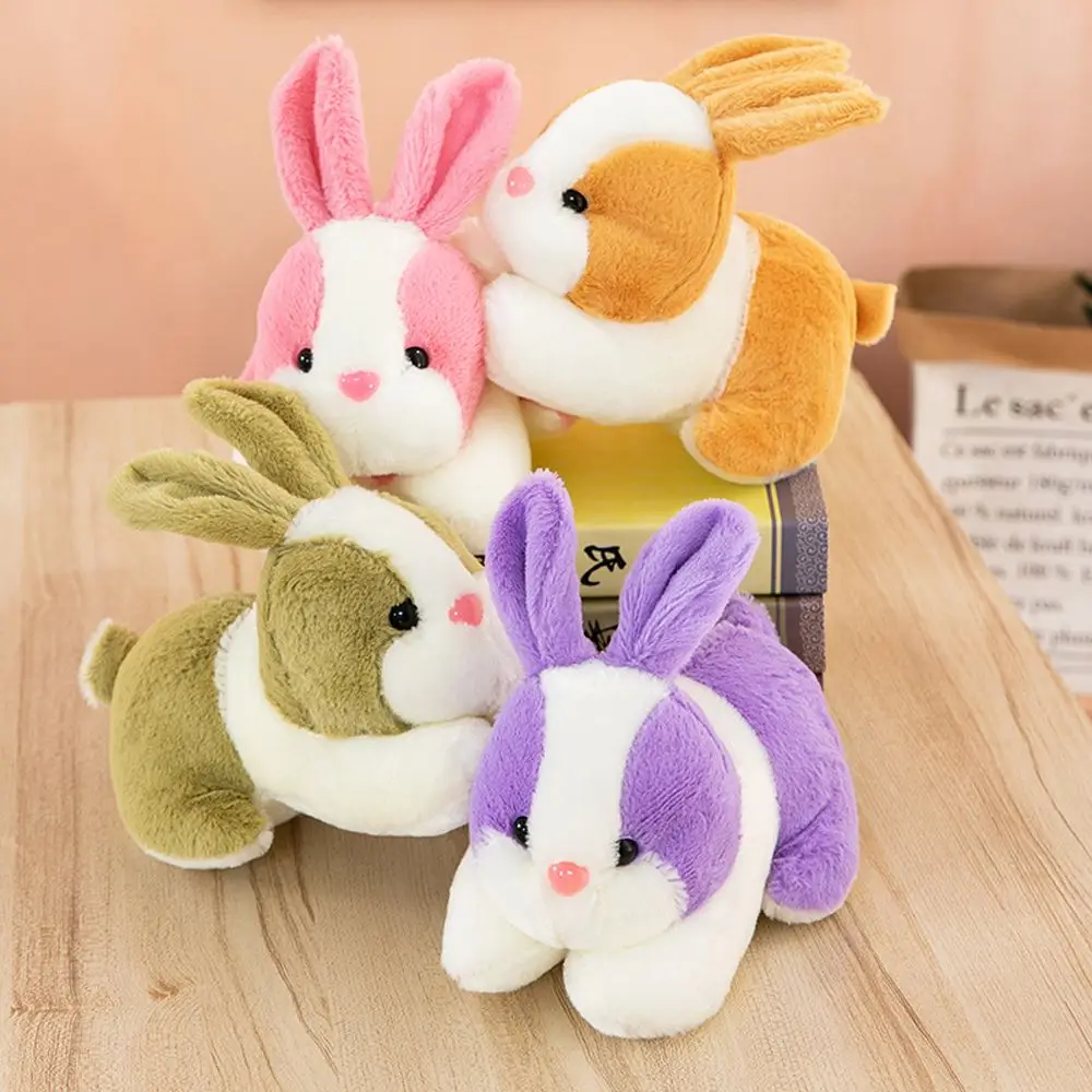 Simulation de lapin moelleux pour la décoration intérieure, jouet en peluche, lapin couché au beurre, accompagner le sommeil