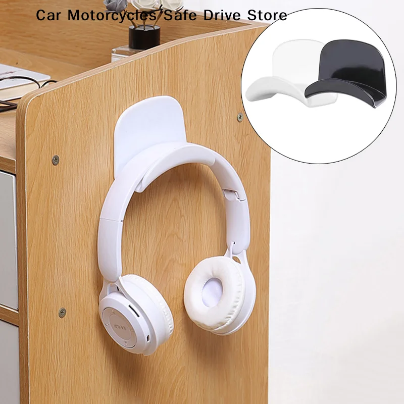 Universeller Kopfhörerständer, selbstklebender Kunststoff-Wandhalter, Headset-Halterung unter dem Schreibtisch, Unterstützung für Gaming-Kopfhörerhalterung