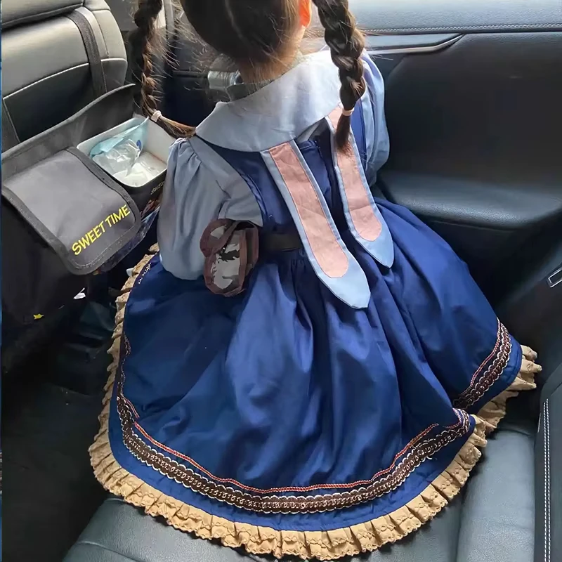 

Детское платье принцессы Джуди Хоппс из мультфильма, платье в стиле Лолиты, костюм кролика-полицейского из Зоотопии, аниме-костюм для косплея, одежда для девочек, подарок