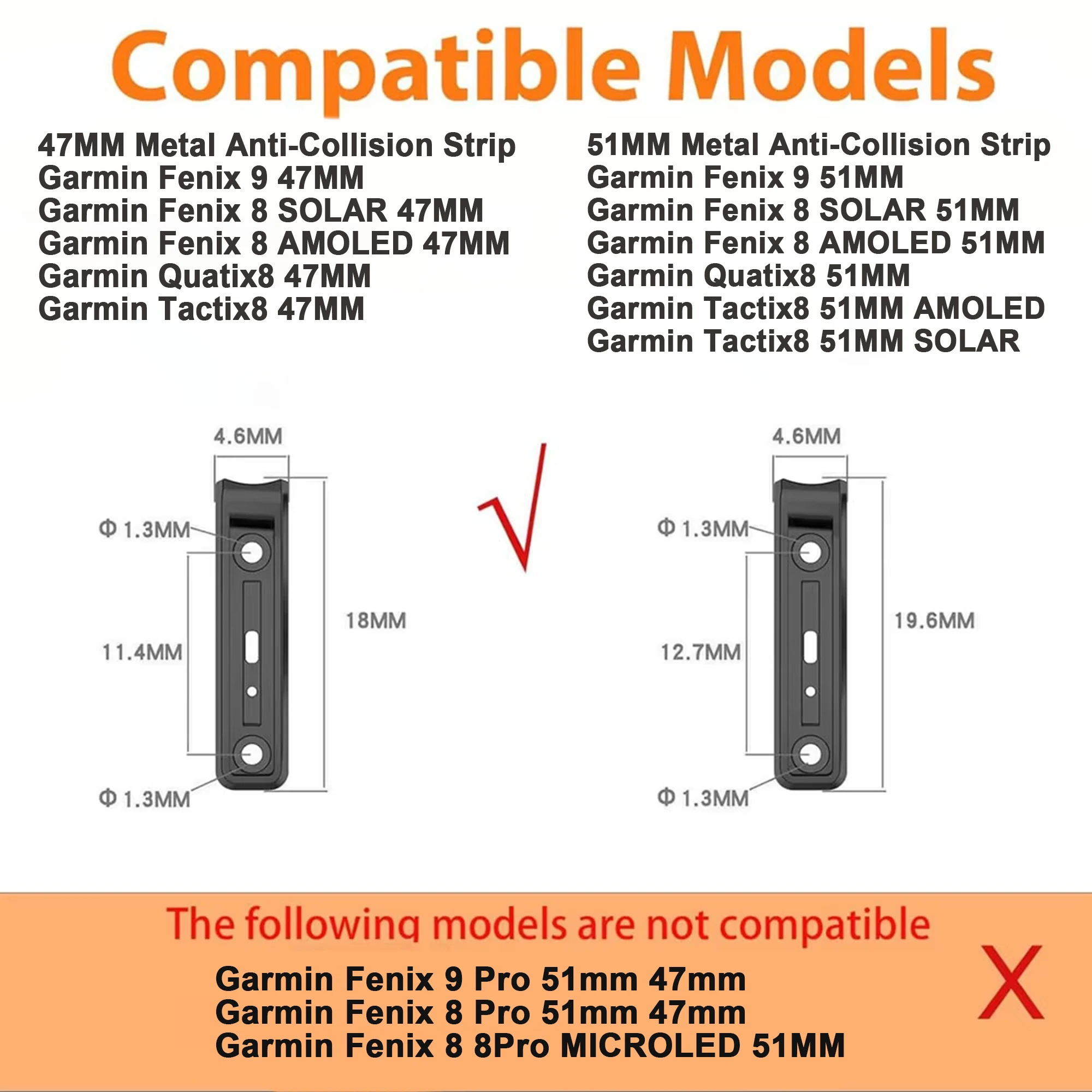 Metal Anti-Collision Strip for Garmin Fenix 9 8 Tactix8 Quatix8 51mm 47mm Smart Watch Bumper Accessories Cover Not suitable Pro