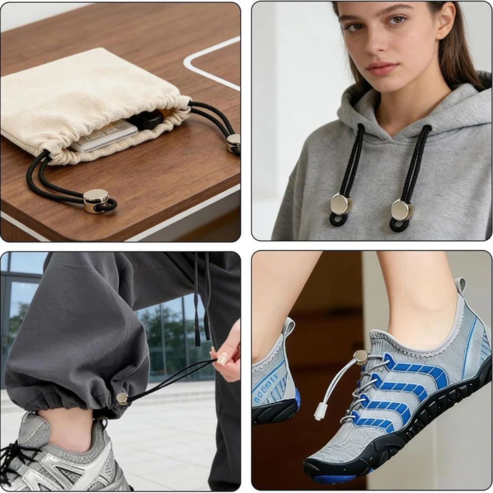 10 pièces de bloqueurs de cordon métalliques 5 mm à double trou, embouts de fermeture à ressort pour cordons de serrage, sacs, sacs à dos, vêtements et cordons de lanière