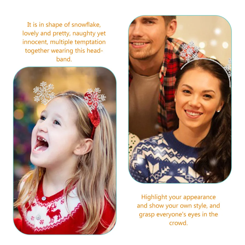 

Snowflake Headband Metal Snowflake Design Christmas Party Hair Accessory Holiday Headband Christmas Hair Accessories