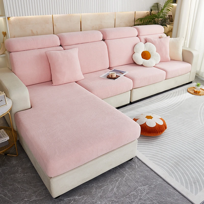 1pc Stretch Sofa Cover, Elastic  Sectional Sofa Slipcover, Machine Washable Sofa Protector, Removable Furniture