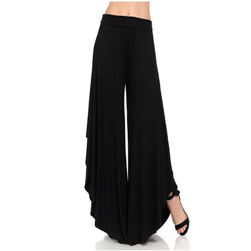 Wide Leg Elastic High Waist Full Length Pants Casual Soft Loose Vintage Women Daily Drop Shopping Travel Office Wear