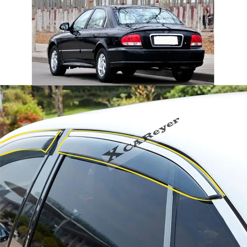 For HYUNDAI SONATA 7th 2003 2004 2005 2006 2007 2008 2009 2010 Car Sticker Plastic Window Glass Wind Visor Rain/Sun Guard Vent