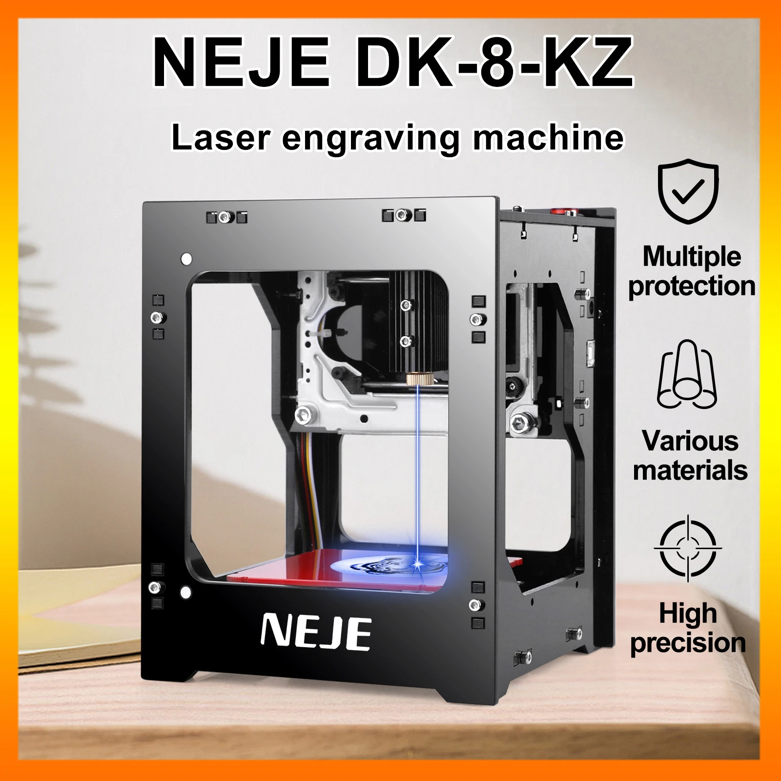 Neje cnc diy máquina de gravação a laser kz 3000mw kz1500mw kz 2000mw rápido mini logotipo marca impressora cortador madeira plástico