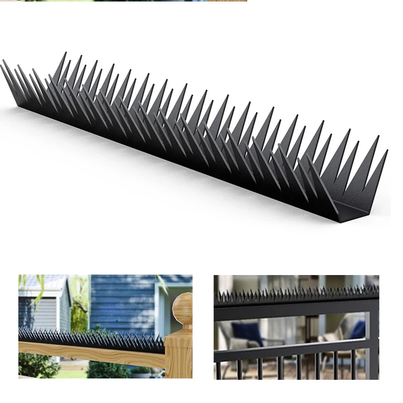 Anti Climb Metal Fence Wall with Spikes Black Antirust Garden Barrier Walls for Private Property Home Security Anti-theft Device