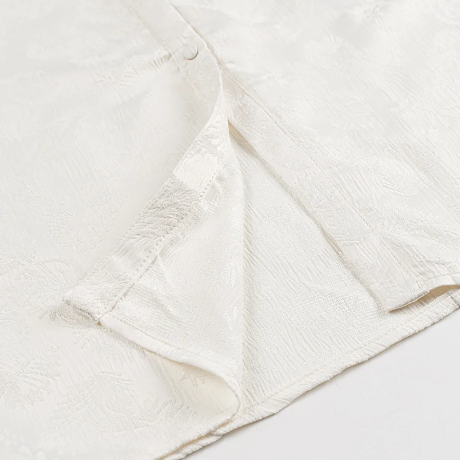 Vestido JNLEAOG con Cuello en V y Cordón Ajustable, Estilo Otoñal, Bordado Floral, Sensación de Moda, Manga Larga