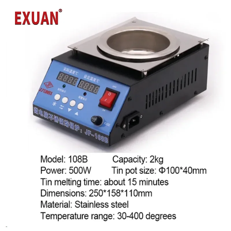 Soldering machine Pure titanium Soldering Desoldering Bath Pot Tin Melting Welding Pot Electric Digital Display Solder Furnace