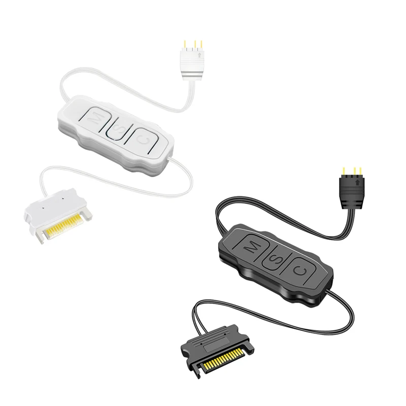 GPUHOLD SATA Interface 5V 3PIN ARGB Controlador Cabo de extensão Adaptador de controlador de luz para ventilador de PC CPU Cooler Fan Light Strip