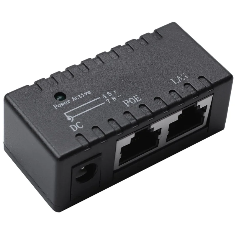 THIVN-2X Poe Splitter Poe Injector Rj45 Dc 5.5Mm X 2.1Mm Entrada Passiva Poe Injector Splitter Adaptador Conector (Preto)