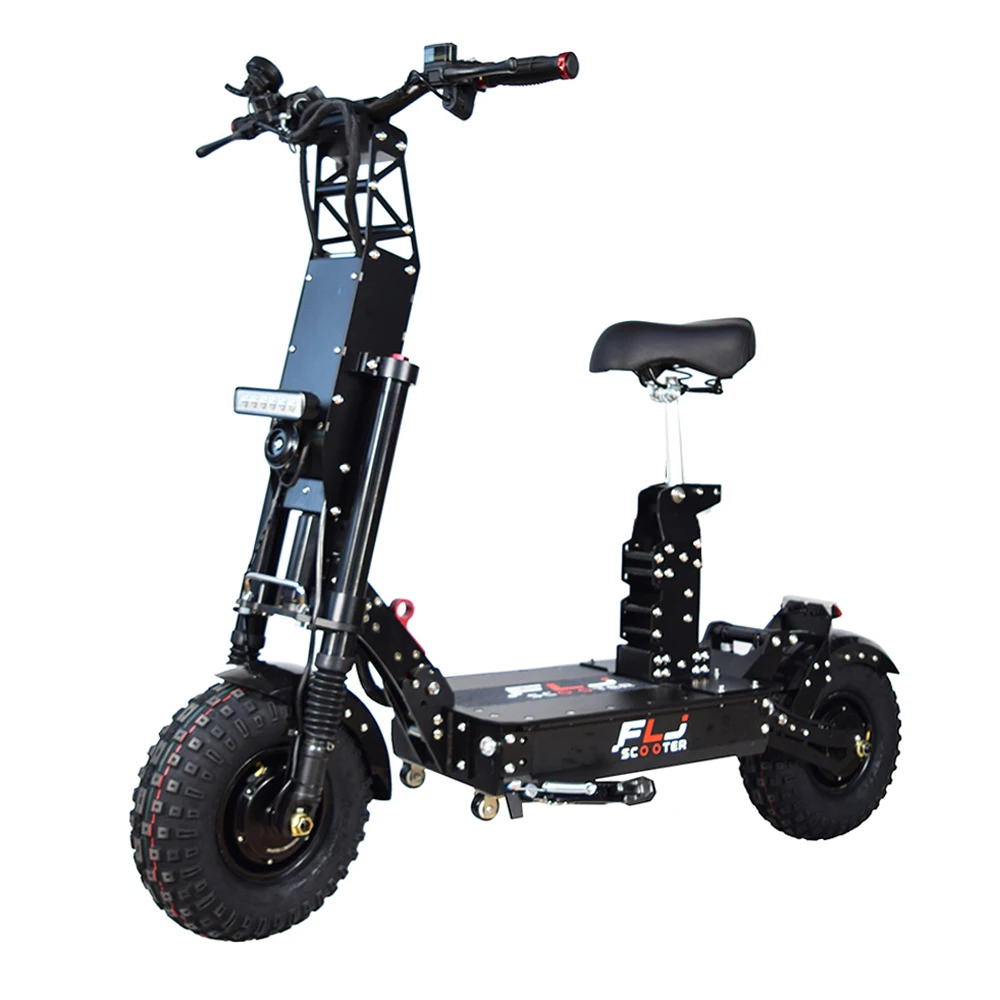 FLJ-K14 Electric Scooter with Off Road Fat Tire for Adults, App, NFC, Dual Motor E Scooter, 14inch, 80-300kms Range