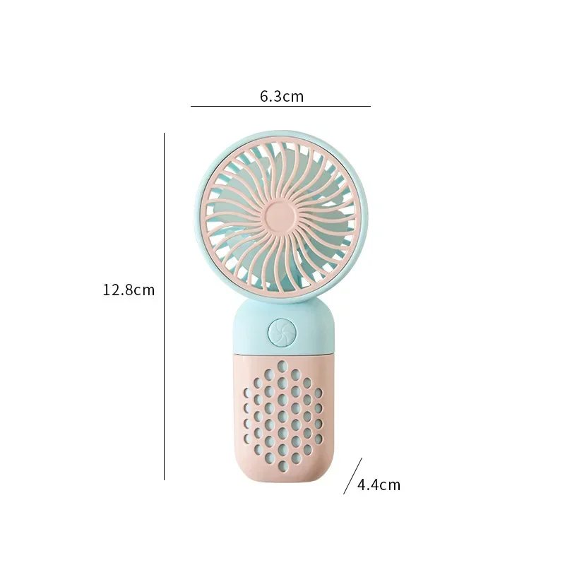 Mini ventilador de mano recargable por USB, ventilador eléctrico pequeño silencioso portátil, dormitorio de estudiantes, ventilador de refrigeración de viaje al aire libre