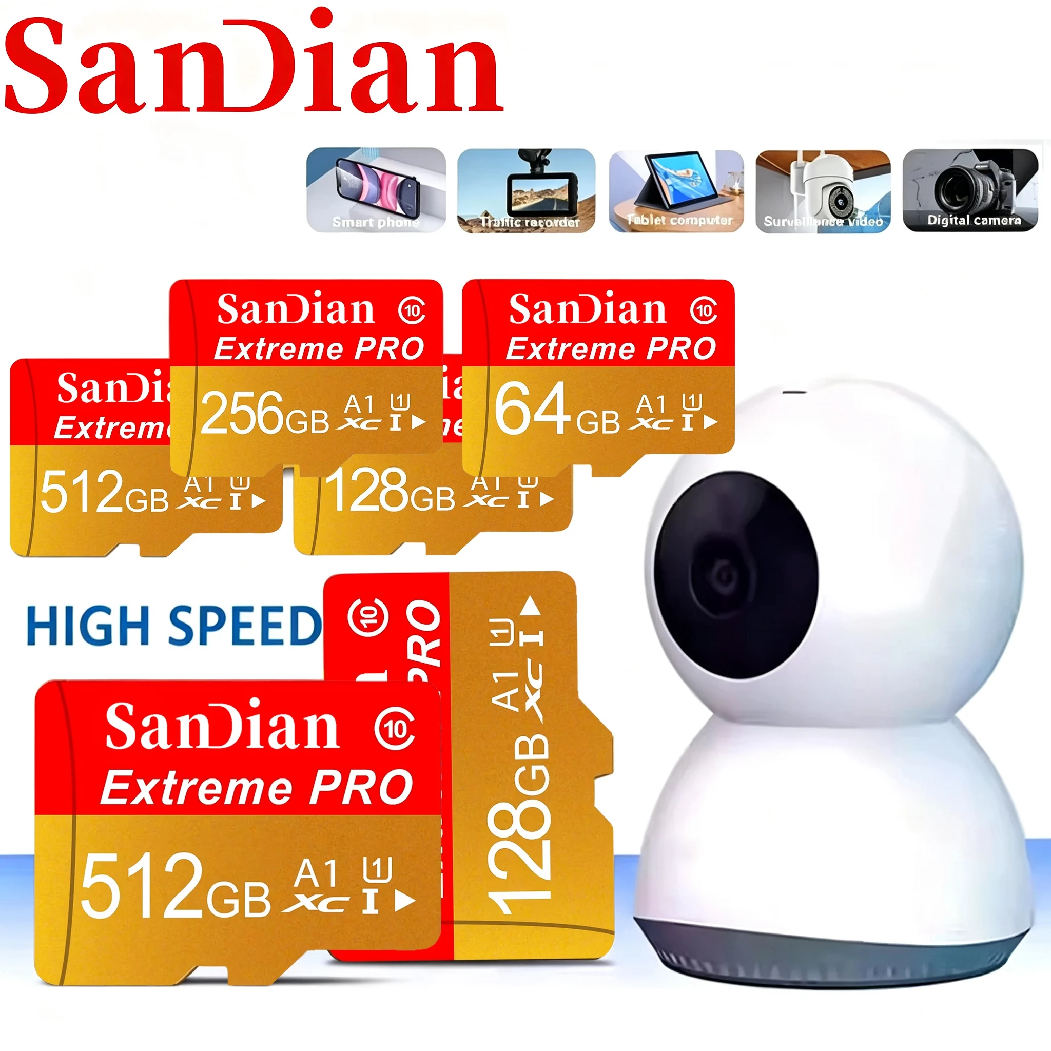 Superior Micro TF SD Card 256GB 64GB 32GB Memory Card SD Cards TF Cards U3 4K U1 for Surveillance/GPS/E-Reader/Car DVR/Toy