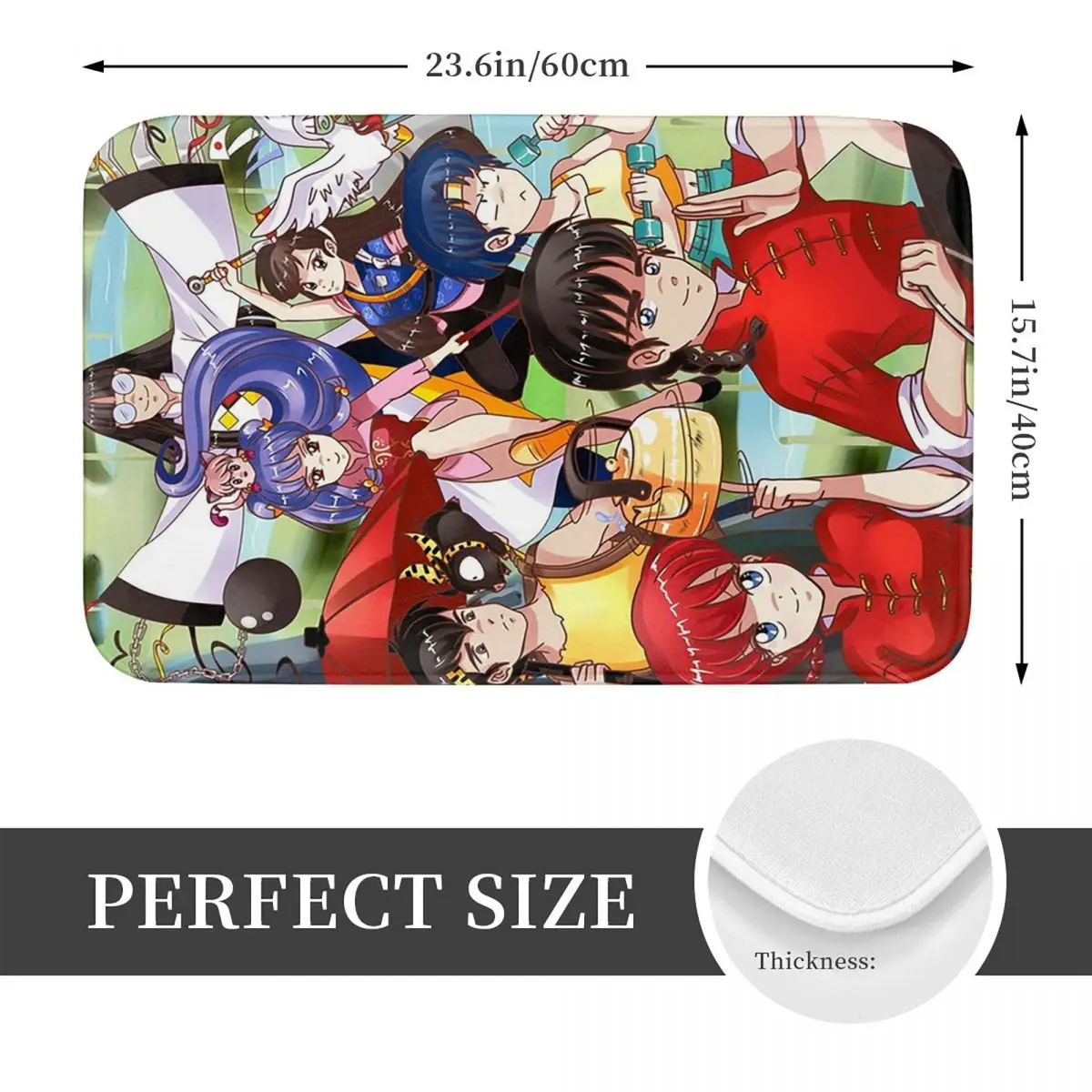 P Chan Ranma Anime Doormat Kitchen Entrance Home Floor Mat Anti-slip Carpet Rug for Balcony Footpad Mats