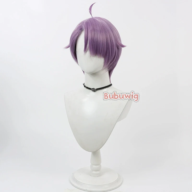 Bubuultraviolet Fuji Cosplay Perruques de cheveux synthétiques pour hommes, How I dreams, Ended an All-Guy Mall, Short Purple, Cos Wig, Heat Degree, 30cm