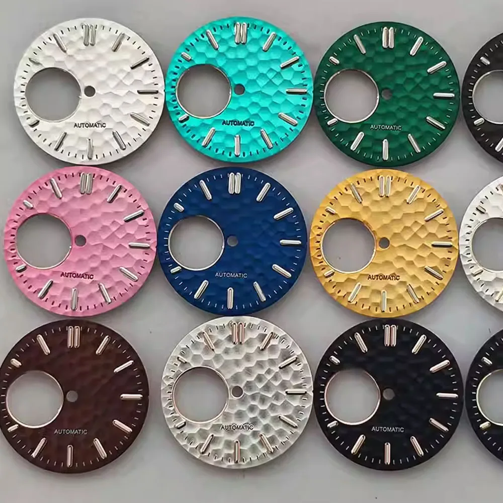 

28.5mm Watch Dial Green Luminous Watch Face for NH38 Movement Silver/Gold/Rose Nails Dial NH38 Modified Accessories