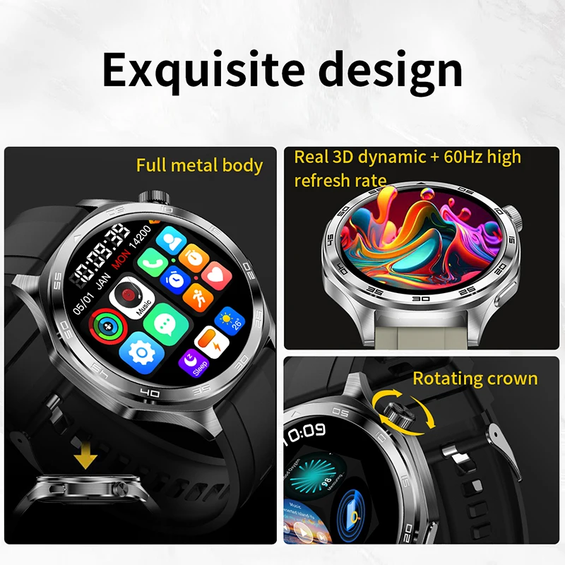 GEJIAN ผู้ชาย 5.4 สมาร์ทบลูทูธนาฬิกา Heart Rate การตรวจสอบสุขภาพโหมดกีฬาหลายคู่สมาร์ท Android iOS นาฬิกา