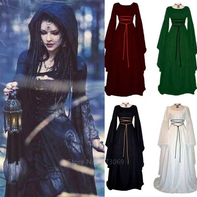 Cosxie-vestido de bruja Medieval para mujer, ropa de actuación para fiesta de Carnaval y Halloween, novia vampiro de mediana edad C, novedad de 2022