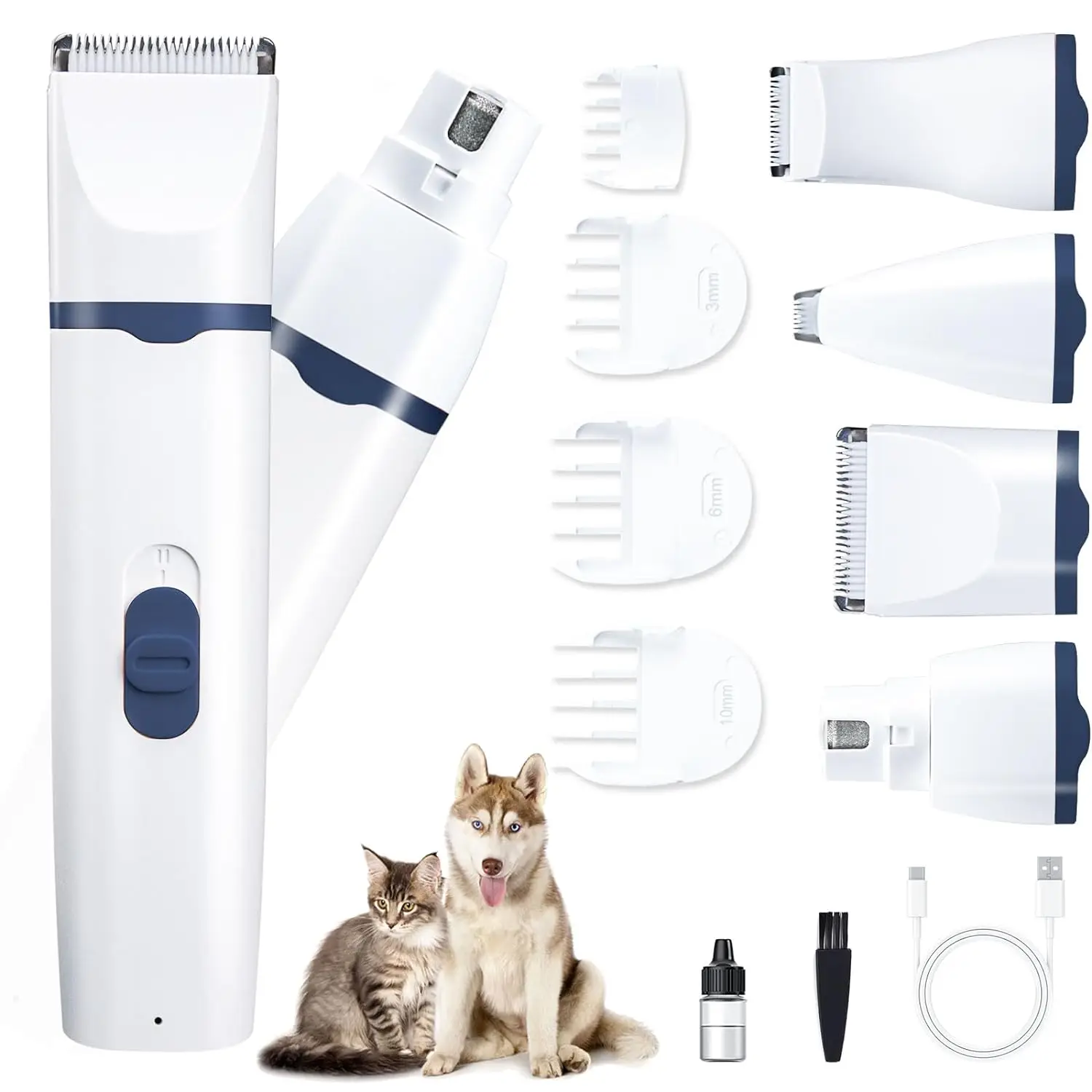 Wholesale Supplies Low Noise Hair Trimmer, 4-in-1 Cordless Pet Kit Dog Grooming Clippers