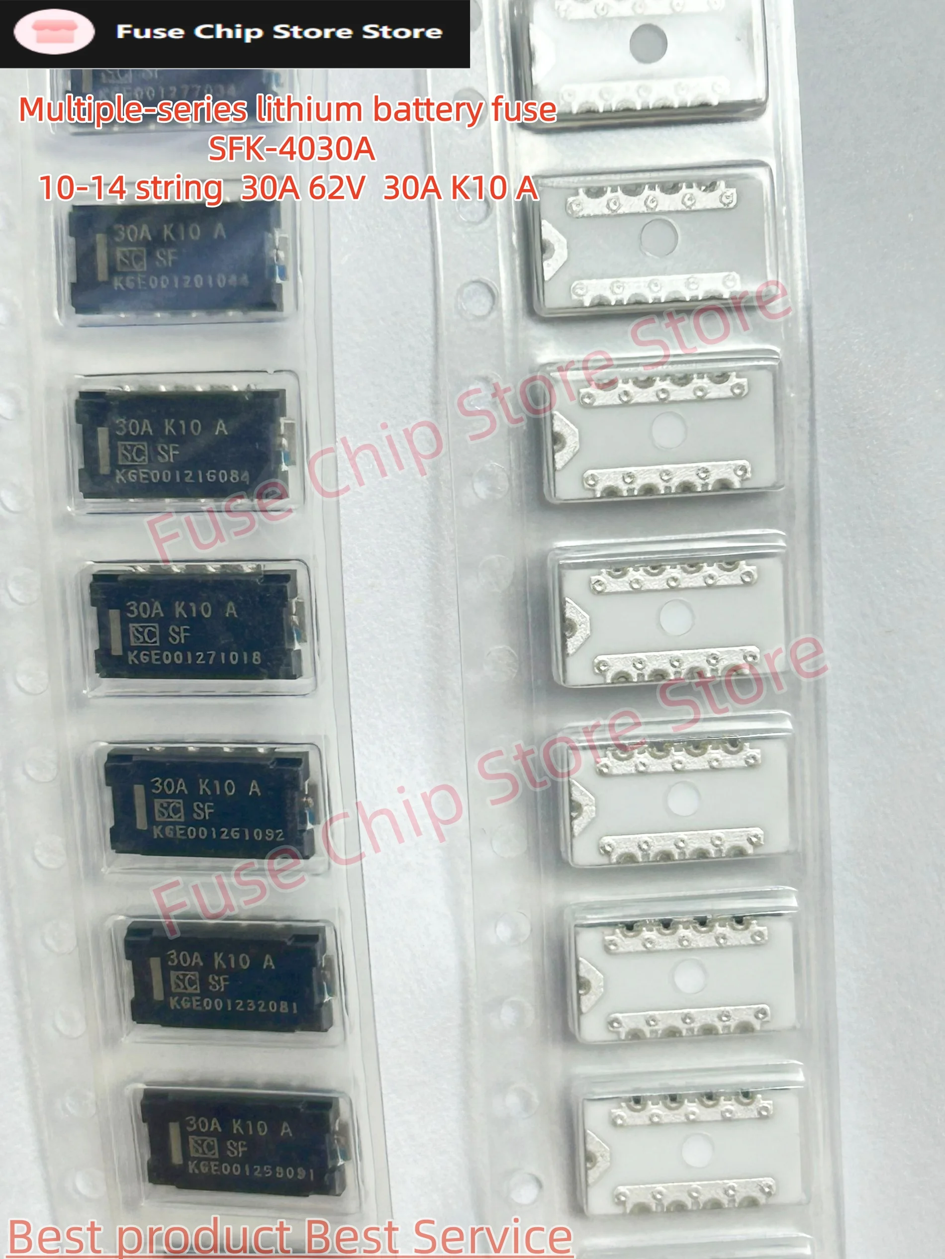 250PCS/LOT sfk 4030  SFK-4030A  SFK-4030 10-14 string 30A 62V 30AK10 Three-terminal lithium battery fuse