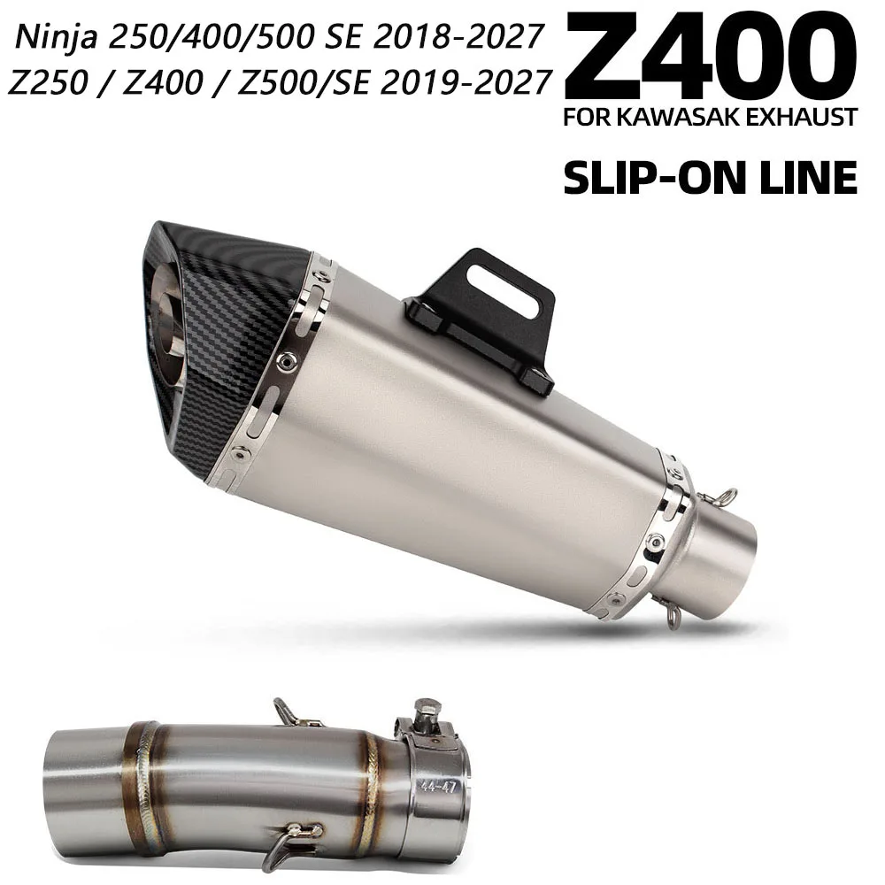 Z500 Exhaust Muffler For Kawasaki Ninja 250/400/500 SE Z250 Z400 Z500SE 2018-2027 Motorcycle Slip on Line Exhausts Tail Tube