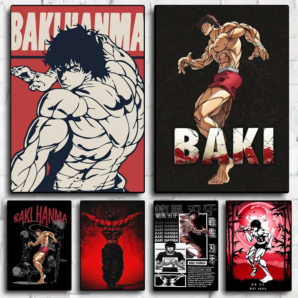 Anime B-Baki The Grappler Poster HD art sticky wall waterproof home living room bedroom bar aesthetic decoration