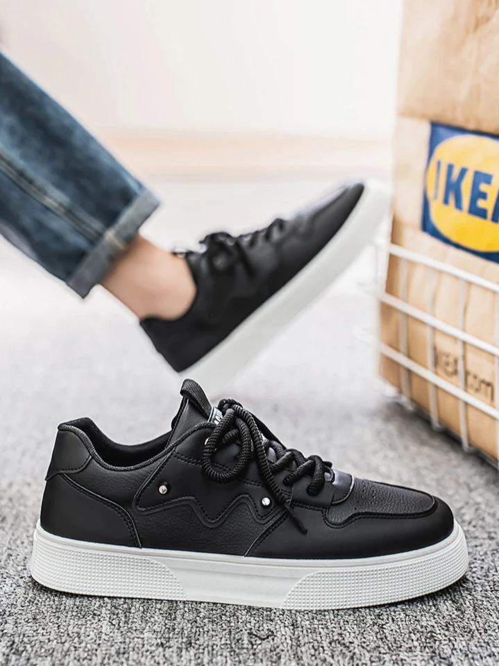 

Новые весенние молодежные мужские кеды, модные повседневные туфли в корейском стиле, дышащие белые кроссовки, универсальные уличные трендовые туфли